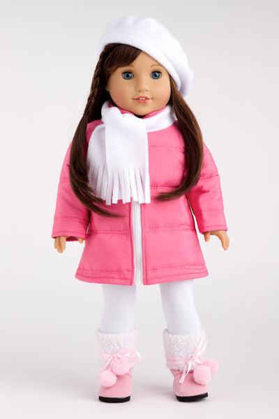 Hot Pink Fur Lined Boot w/ closure 18 Doll Clothes for Americ