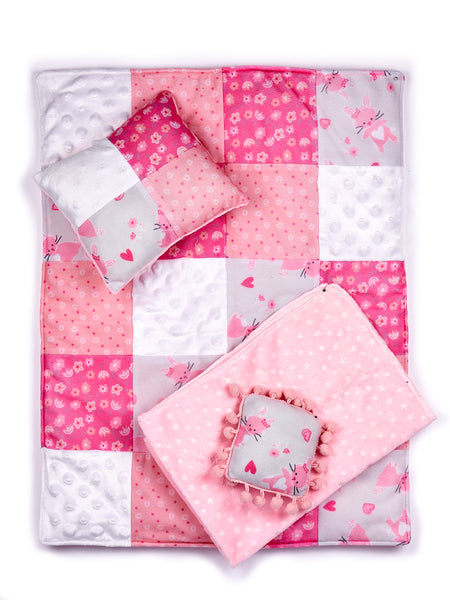 Quilt 4 Piece 18 inch Doll Bedding Set Fits American Girl Doll Dreamworld Collections