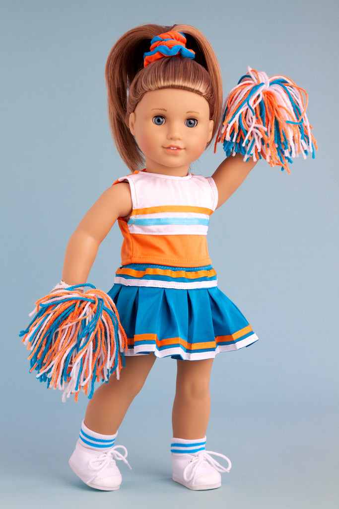 Blue and Orange Cheerleader Outfit for American Girl Dolls