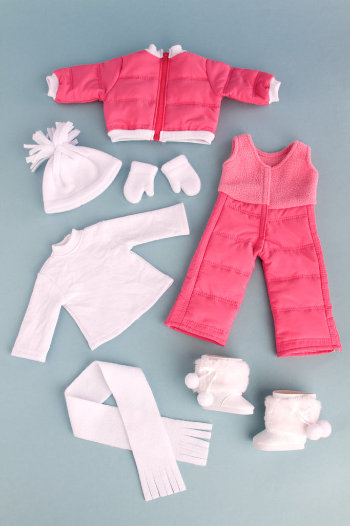Adventure - Clothes for 18 inch Doll - 5 Piece Outfit - Jeans jacket, Ivory  Tank Top, Skirt, Scarf and Boots