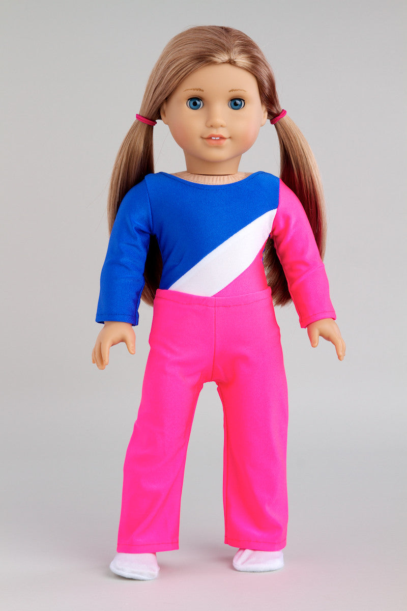 Olympic Gymnast Clothes For 18 Inch American Girl Doll Leotard   Olympic Gymnast 18 Inch American Girl Doll Sports Clothes DreamWorld Collections DWC 1115 03 