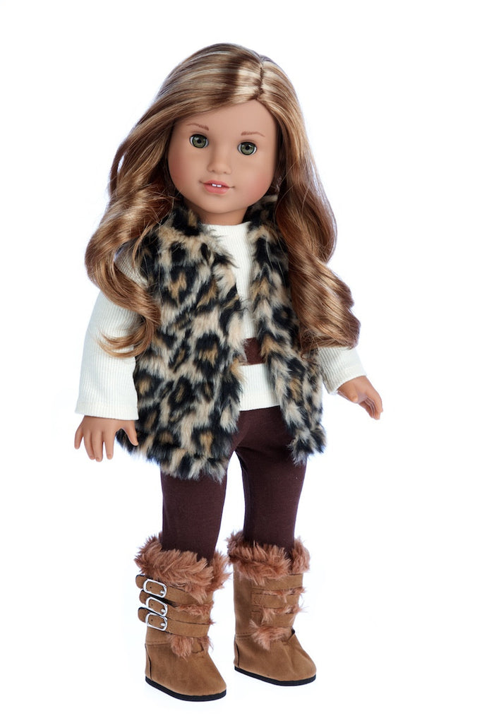 Wild Cat - Clothes for 18 inch American Girl Doll - Faux Fur Vest